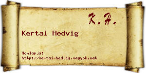 Kertai Hedvig névjegykártya